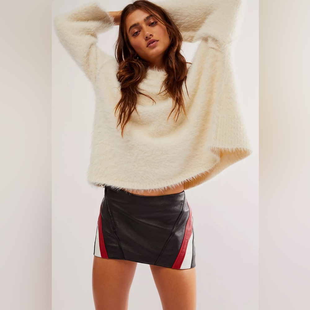 Lamarque Krissy Moto Leather Miniskirt